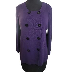 Kenar purple double breasted knit cardigan size large